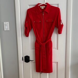 Michael Kors Red Long Sleeve Dress